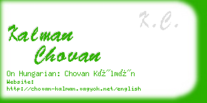 kalman chovan business card